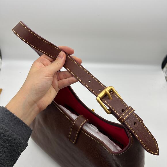 Dooney & Bourke Handbags Florentine Leather Crescent Hobo Brown Natural - Picture 16 of 16